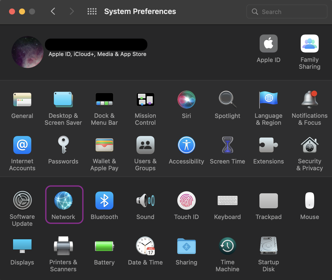 Network preferences showing Show Wi-Fi status in Menu Bar option